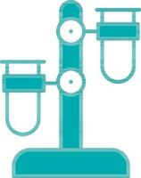 Test Tube Holder Or Stand Icon In Cyan And White Color. vector