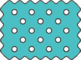 Polka Dot Paper Or Textile Icon In Turquoise And White Color. vector