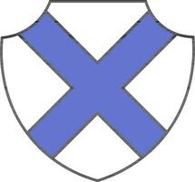 Scotland Shield Icon In Blue And White Color. vector