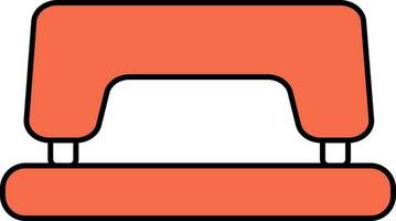 Orange Punching Machine Icon in Flat Style. vector