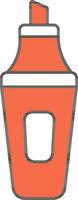 Highlighter Pen Icon In Orange And White Color. vector