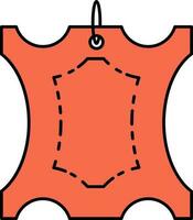 Sewing Pattern Icon In Orange Color. vector