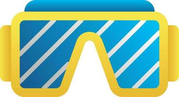 Blue And Yellow Safety Goggles Icon. vector