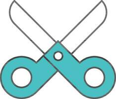 Isolated Scissor Icon In Turquoise And White Color. vector