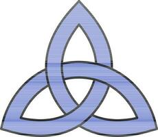 Trinity Symbol In Blue And White Color. vector