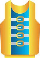 Isolated Life Vest Icon In Blue And Yellow Color. vector