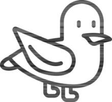 Bird Icon In Black Outline. vector