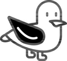 Bird Icon In Black And White Color. vector