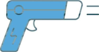 Taser Gun Icon In Blue And White Color. vector