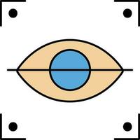 Retina Scanner Icon In Blue And Orange Color. vector