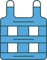 Safety Vest Icon In Blue And White Color. vector