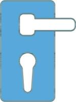 Door Lock Icon In Blue And White Color. vector