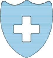 Medical Shield Icon In Blue And White Color. vector