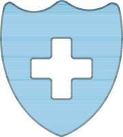 Medical Shield Icon In Blue And White Color. vector