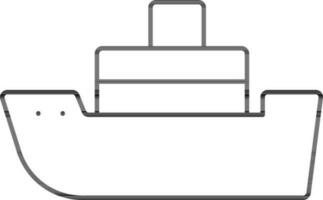 Linear Style Cargo Ship Icon. vector