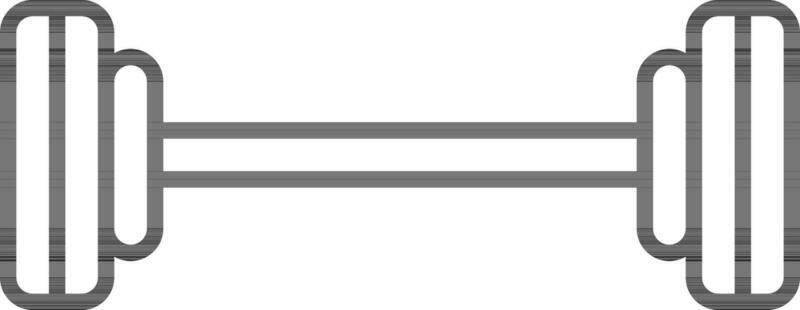 Dumbbell Icon In Black Line Art.