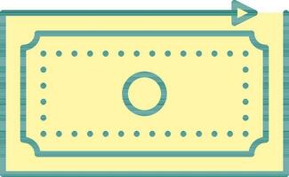 Refund Money Icon In Green And Yellow Color. vector