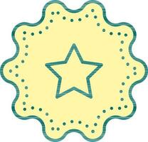 Rating Sticker Or Label Icon In Green And Yellow Color. vector