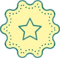 Rating Sticker Or Label Icon In Green And Yellow Color. vector