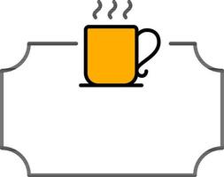 café tienda tablero icono en naranja y blanco color. vector