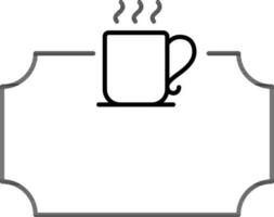 Coffee Shop Board Icon In Black Line Art. vector