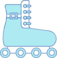 Flat Style Roller Skate Icon In Blue And White Color. vector