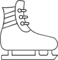 Isolated Ice Skate Icon In Thin Line Art. vector