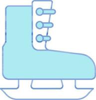 Blue And White Color Ice Skate Icon In Flat Style. vector