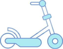 Kick Scooter Icon In Blue And White Color. vector