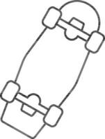 Skateboard Icon In Black Outline. vector