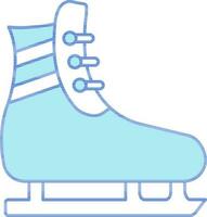 Isolated Ice Skate Icon In Blue And White Color. vector