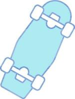 Skateboard Icon In BLUE And White Color. vector