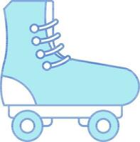 Roller Skate Icon In Blue And White Color. vector