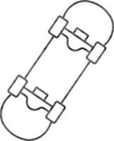 Linear Style Skateboard Icon In Flat Style. vector