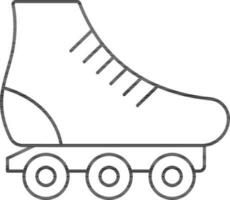 Roller Skate Icon In Black Outline. vector