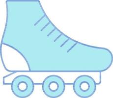 Roller Skate Icon In Blue And White Color. vector