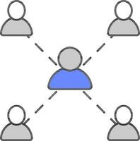 User Connection Or Networking Grey And Blue Icon Or Symbol. vector