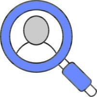 Human Search Icon In Grey And Blue Color. vector