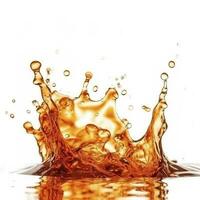 Cooking oil splashing with oil drop isolated on white background, generate ai photo