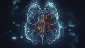 Smoky lungs of a smoker on a dark background isolate medical concept 3d illustration photo