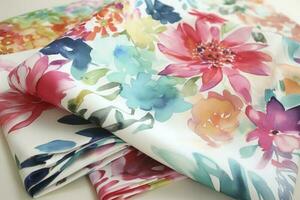 Use watercolor floral patterns to create unique and colorful fabric designs for dresses, skirts, and blouses, generate ai photo