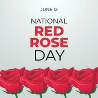 national red rose day design template. red rose illustration. rose vector design. flat floral design.