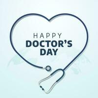 doctor's day design template for celebration. stethoscope vector design. happy doctor's day.