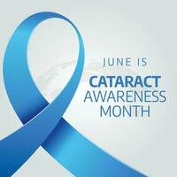 cataract awareness month. cataract ribbon. blue ribbon design for cataract awareness. vector