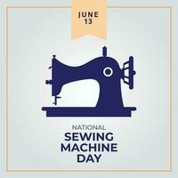 sewing machine day vector design. sewing machine illustration. sewing machine silhouette. flat vector design.