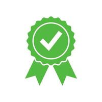 Approved certified medal icon vector