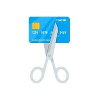 cutting up credit card with scissors vector