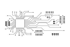 Circuit board. lines and dots connect. vector