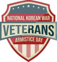 27 de julio nacional coreano guerra veteranos armisticio día insignia, emblema, sello, logo, Clásico retro logo, estampilla, parche diseño con Estados Unidos nacional bandera vector ilustración