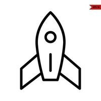 rocket line icon vector